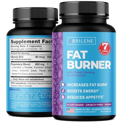 BRILENE Weight Loss Pills for Women - Made in USA - Natural Appetite Suppressant & Metabolism Booster - Fat Burners with L-Carnitine to Lose Weight Fast - 60 Capsules