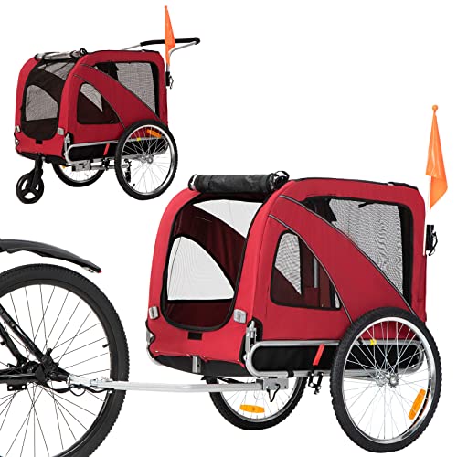 Sepnine Dog cart of 2 in1 Large pet Dog Bike Trailer Bicycle Carrier and Jogger 10202