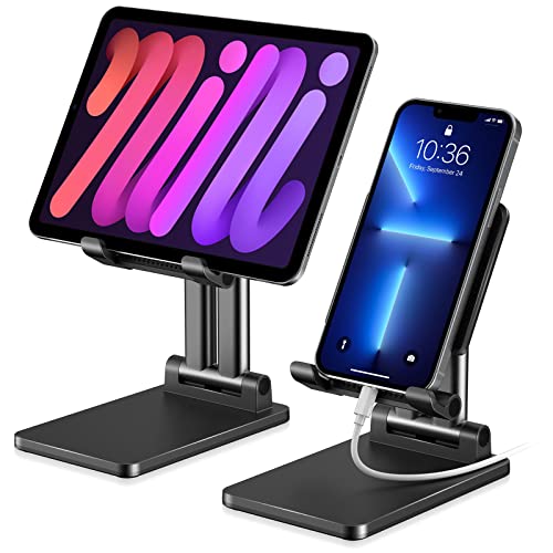 Yootech Tablet Stand, Adjustable&Foldable Desktop iPad Stand Holder, Compatible with 2021 iPad Mini 6 Air Pro, Samsung and Kindle Tablets, Switch,Portable Monitor, Phones(4-13inch)