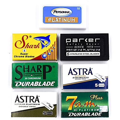 Double Edge Razor Blade/Safety Razor Blade Variety Pack 100 Blades for All Standard Double Edge Safety Razors