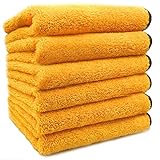 SoLiD Multipurpose Plush Microfiber Cleaning Cloth Towel for Household, Car Washing, Drying & Auto Detailing - 16' x 24' (6)