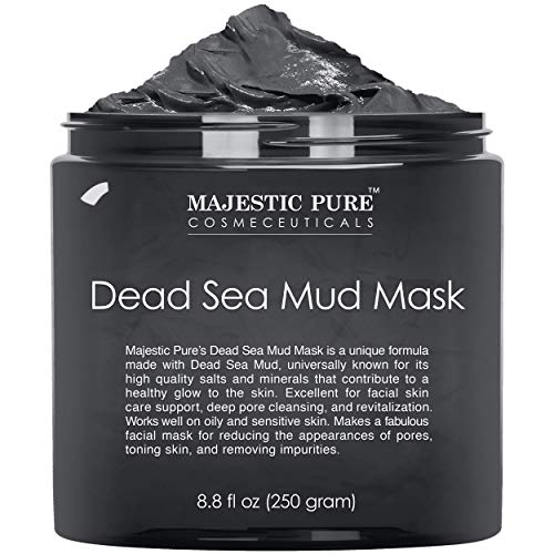 MAJESTIC PURE Dead Sea Mud Mask for Face and Body - Natural Skin Care for Women and Men - Best Facial Cleansing Clay for Blackhead, Whitehead, Acne and Pores - 8.8 fl. Oz