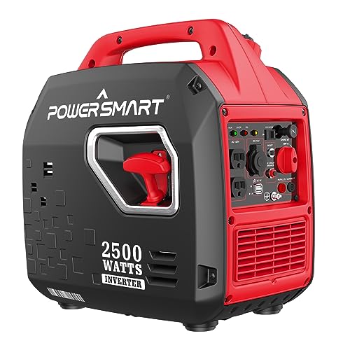 PowerSmart 2500-Watt Gas Powered Portable Inverter Generator, Super Quiet for Camping, Tailgating, Home Emergency Use, CARB Compliant (PS5020W)