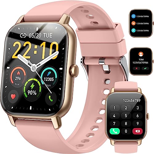 Smart Watch(Answer/Make Call), 1.85' Smartwatch for Men Women IP68 Waterproof, 100+ Sport Modes Fitness Activity Tracker, Heart Rate Sleep Monitor, Pedometer, Smart Watches for Android iOS, 2023