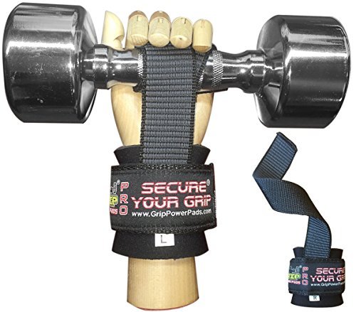 Best Heavy Duty Lifting Straps Neoprene Padded 1 Pair Wrist Wraps & Rubbery Grip Support