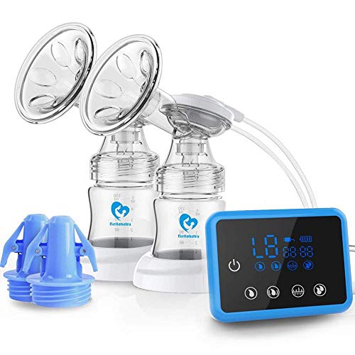 Bellababy Double Electric Breast Feeding Pumps Pain Free Strong Suction Power Touch Panel High Definition Display,Come with 24mm Flanges
