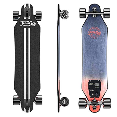 Teamgee H5 38' Electric Skateboard with Remote, 760W Dual Motors, 22 MPH Top Speed, 13.7Lbs Long Board Hidden Battery The Thinnest Electric Longboard for Adults