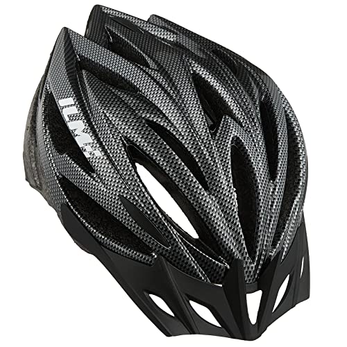 ILM Adult Men & Women Bike Bicycle Helmet, Lightweight Child Youth Mountain Road Cycling Helmets with Dial Fit Adjustment Model B2-21 (Carbon, XXL)