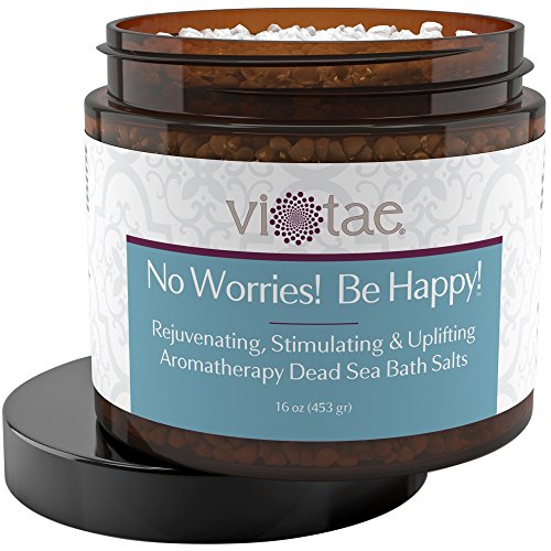 Rejuvenating, Stimulating & Uplifting Aromatherapy Dead Sea Bath Salts - Vi-Tae® 'No Worries! Be Happy!', 16 Ounce