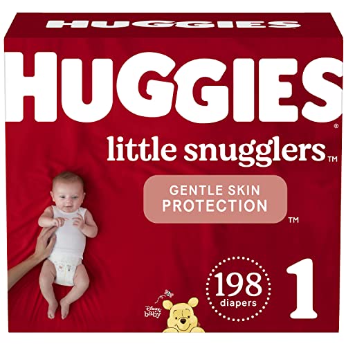 Baby Diapers Size 1 (8-14 lbs), 198ct, Huggies Little Snugglers