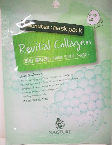 Naisture 15 Min. Collagen Essence Facial Mask Sheet Pack - Revital Collagen 10pk (e 23ml)
