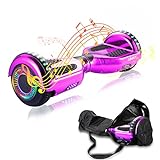 SIMATE Hoverboard, 6.5' Self Balancing Electric Hover Board with Bluetooth Speakers and LED Lights for Kids Adults Girls Boys Gifts