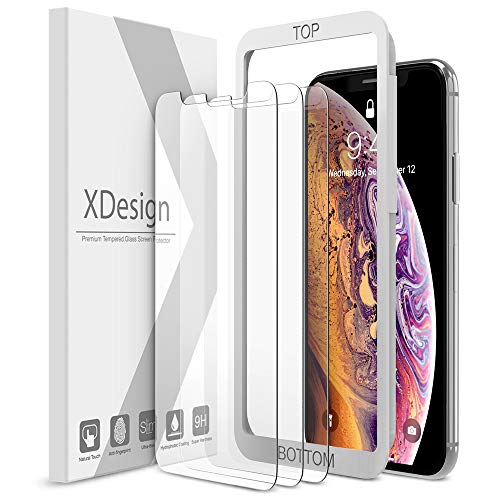 XDesign Glass Screen Protector Designed for iPhone 11 Pro and iPhone XS/iPhone X (3Pack) 5.8-Inch Tempered Glass with Touch Accurate/Impact Absorb+Easy Installation Tray [Fit with Most Cases]- 3 Pack