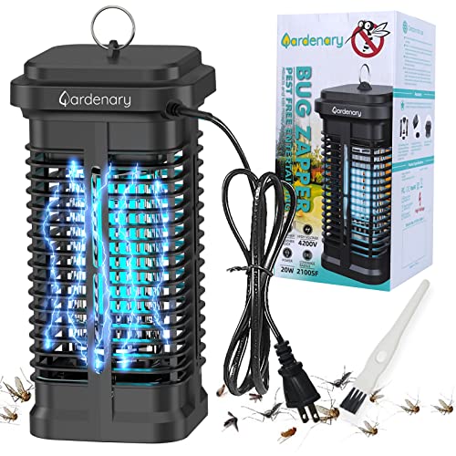 Gardenary Bug Zapper 20W for Outdoor and Indoor, 4200V Electric Mosquito Zapper, Mosquito Killer, Waterproof Fly Zapper Outdoor, Electronic Mosquito Lamp, Fly Insect Trap for Patio Home Backyard
