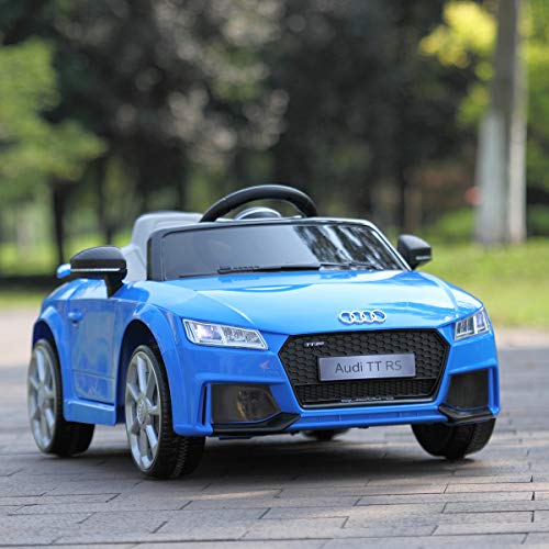 JAXPETY 12V Audi TT Kids Ride on Car, Children Electric Ride on Vehicle with 2.4Ghz Parental Remote Control & Manual Operation, LED Lights Music Story MP3, Blue