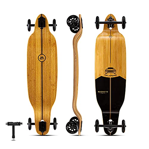Glider Collection | 40' x 9.25' | Premium Longboard Skateboard | Large Big 100mm Wheels | Bamboo Deck with Hard Maple Core | Cruiser Carver | Fully Assembled | Men Women Adults Teens | Free Skate Tool