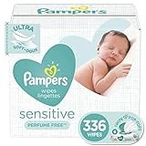 Choose your count - Baby Wipes, Pampers Sensitive Water Based Baby Diaper Wipes, Hypoallergenic and Unscented, 6 Pop-Top Packs, 336 Total Wipes (Packaging May Vary)