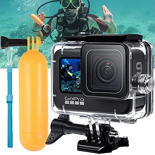 ZLMC 60M Waterproof Case for GoPro Hero 12 11 10 9 Black, Protective Underwater Dive Housing Shell + Holding Selfie Stick Floating Stick for Go Pro Hero 12 Hero 11 Hero10 Hero9 Action Camera