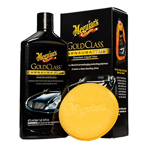 Meguiar's Gold Class Carnauba Plus Premium Liquid Wax - Long-lasting Protection, Deep Shine, Easy Application - The Perfect Car Wax for All Vehicles with Glossy Paint - 16 Oz