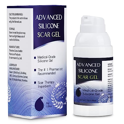 Advanced Scar Cream, Silicone Scar Gel for Surgical Scars, C-Section, Stretch Marks, Acne, Burns, Keloids, Scar Removal Cream Gel Effective for New Scar