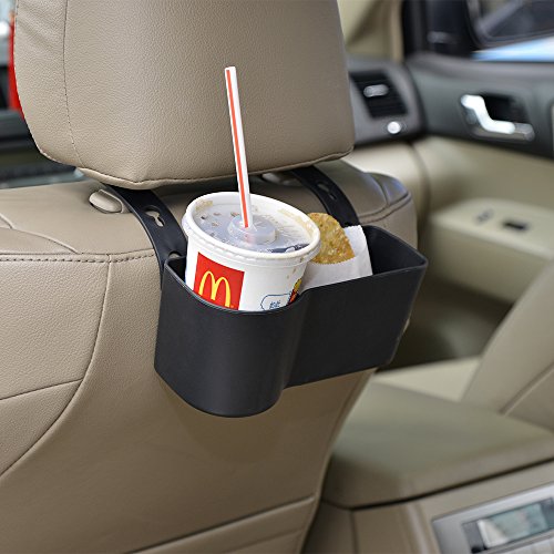 Car Headrest Seat Back Organizer Cup Holder Drink Pocket Food Tray Universal Liberate Your Hands. for a More Convenient Time in Your Car(Black)