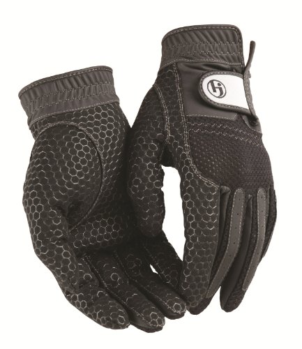HJ Glove Men's Black Weather Ready Rain Golf Glove, X-Large, Pair