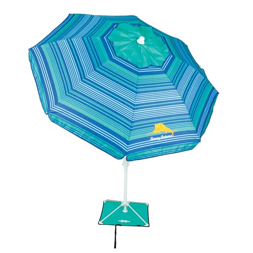 Tommy Bahama 6' Outdoor Beach Umbrella with ANCHORX Heavy Duty High Wind Stability Sand Anchor and Carrying Bag, Portable Beach Umbrella with Anchor, Multi
