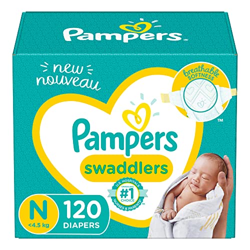 Diapers Newborn/Size 0 ( 10 lb), 120 Count - Pampers Swaddlers Disposable Baby Diapers, Giant Pack (Packaging May Vary)