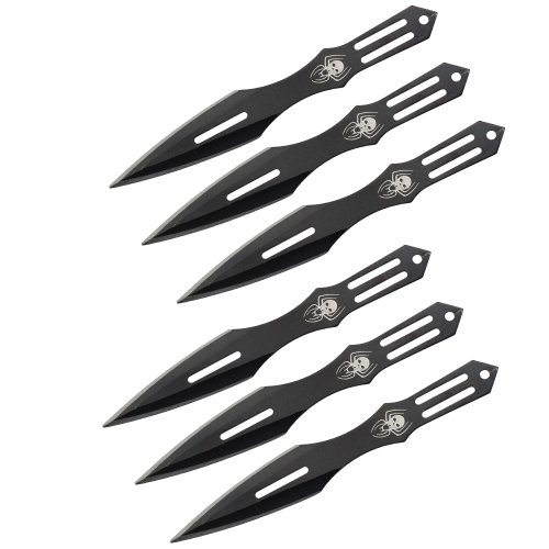 6PC 5.5' Throwing Knife Set With Pouch - BLACK WIDOW SPIDER