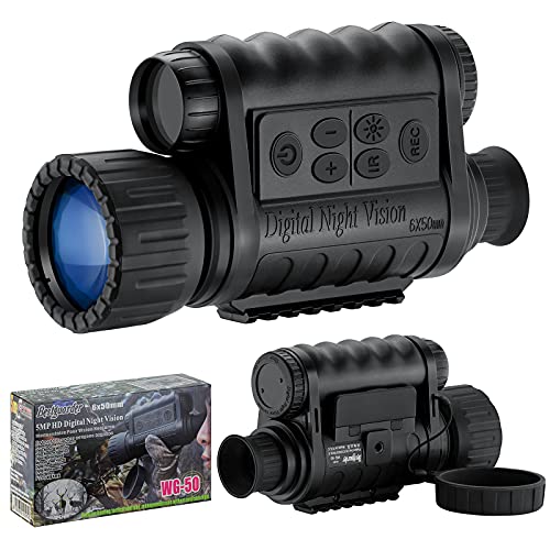 Bestguarder 6x50mm HD Digital Night Vision Monocular with 1.5 inch TFT LCD and Camera & Camcorder Function Takes 5mp Photo & 720p Video from 350m Distance for Night Watching or Observation