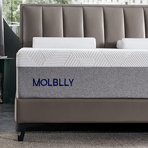 Molblly Mattress, 14 inch KingGel Memory Foam Mattress in a Box, Medium Firm Bed Mattress, Cool Sleep & Comfy Support, 100 Night Trial