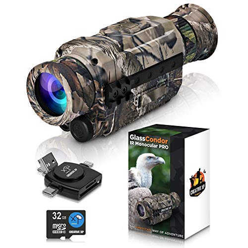 CREATIVE XP Night Vision Monocular for Hunting & Surveillance w/Card Reader - Infrared Monoculars - Camo Pro