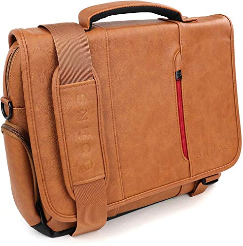 Snugg PU Leather Laptop Bag, 17-Inch, Brown