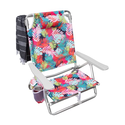 Hurley Backpack Beach Chair, One Size, Tropical