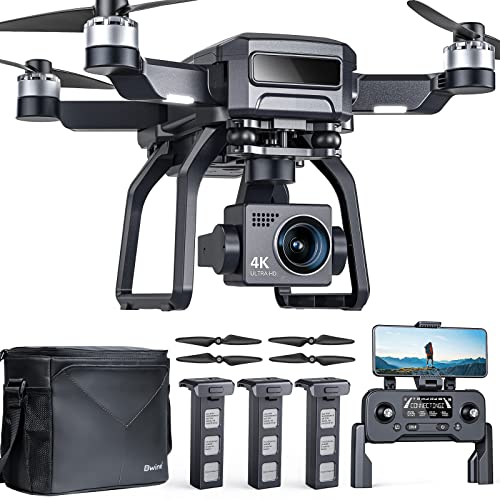 Bwine F7 GPS Drones with Camera for Adults 4K Night Vision, 3-Axis Gimbal, 2 Miles Long Range, 75 Mins Flight Time Professional Drone with 3 Battery, Auto Return + Follow Me+Fly Around+Beginner Mode for Kid with FAA completed