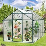 2021 Upgraded 6'x10' Greenhouse,Polycarbonate Plant Greenhouse with Window for Winter,Heavy Duty Garden Green House Kit for Outdoor Use