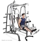 Marcy Smith Cage Workout Machine Total Body Training Home Gym System with Linear Bearing Md-9010G, Silver (MD-9010)