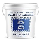 Dead Sea Mineral Bath Salt 5 Lb. Fragrance Free, 100% pure, Magnesium, Sulfur, Minerals. All Skin Types, Problem Skin. Acne Treatment, Eczema, Psoriasis, Therapeutic.