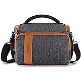 DOMISO Camera Bag Case Waterproof Anti-Shock Shoulder Bag for SLR DSLR Compatible with Nikon D90 D7000 D5300/Canon 60D 700D 5D2/Sony A580 A900/OLYMPUS/Fujifilm/Sony/Panasonic/Pentax/Samsung,Grey