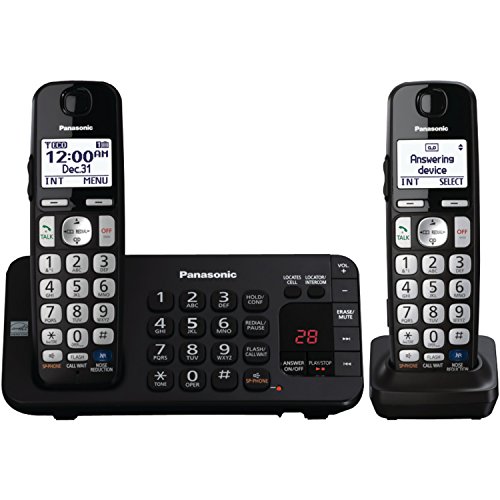 Panasonic KX-TGE242B DECT 6.0 Expandable Digital Cordless Answering System, 2 Handsets