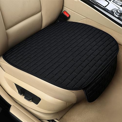 Spark Car Seat Covers Cushion Pad - 2 Pcs Bottom Seat Covers for Cars,2 Front Seat Covers Warm in Winter and Cool in Summer,Anti-Slip,Storage Bags Fit for 98% Vehicles - Black,Front 2 Pcs