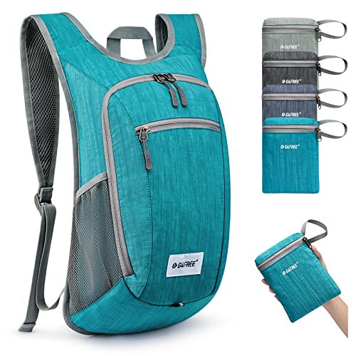 G4Free 10L/15L Hiking Backpack Lightweight Packable Hiking Daypack Small Travel Outdoor Foldable Shoulder Bag(Teal Blue)