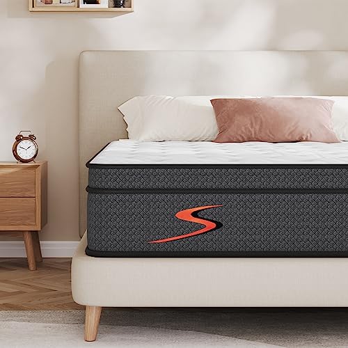 Sweetnight Queen Mattress in a Box - 12 Inch Pillow Top Queen Size Mattress, Gel Memory Foam Hybrid Mattress with Individually Pocketed Springs for Support & Comfort Sleep, Siesta, Black