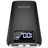 GETIHU Portable Charger, 3A High Speed 10000mAh LED Display USB C Power Bank, Tri-outputs Battery Pack with Flashlight Compatible with iPhone 13 12 11 Max X Samsung S20 Google LG iPad [2022 Upgraded]