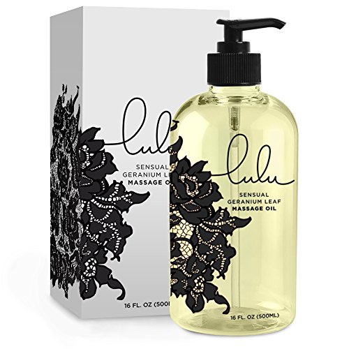 Lulu Massage Oil 16 Ounces for Luxurious Relaxing Body Massages. Scented with Premium Natural Aromatherapy Essential and Sweet Almond Oils Lotion. USA Made.