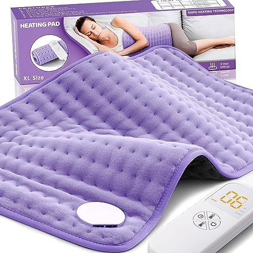 Heating Pad for Back Pain Cramps Relief - Electric Heating Pad for Neck/Shoulder/Muscle Pain - 6 Heat Settings, Auto Off, Moist Heat Options, Machine Washable, Christmas Gifts for Women,Mom,Sister -XL