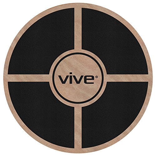 Vive Fit Balance Board - Wooden Self Balancing Wobble Platform - Wood Twist Trainer for Fit Abs, Arms, Legs, Core Tone, Surf, Skateboard, Gymnastics, Ballet, Exercise, Physical Therapy, and Kids