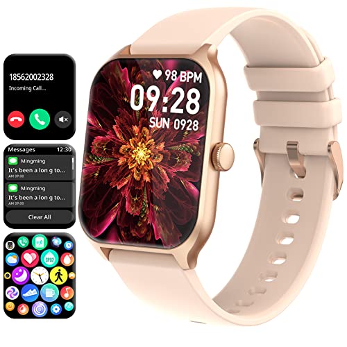 Smart Watch(Answer/Make Call), 1.96' Touch Screen Smartwatch for Android and iOS Phones with Heart Rate Monitor, Blood Oxygen Tracking, Sleep Monitor, IP68 Waterproof Fitness Tracker for Men and Women