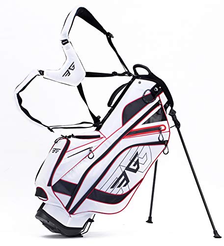 Eagole Super Light, Golf Stand Bag with 8 Pockets, One Cooler Pouch, 4.3 lb, White