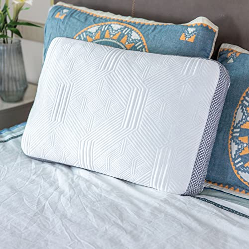 4R Cooling Side Sleeper Pillow - Shredded Memory Foam Pillows Standard Size - Adjustable Bed Pillow for Sleeping - Bamboo Pillow for Back/Stomach/Side Sleepers - Oeko-TEX Certified (Pack of 1)